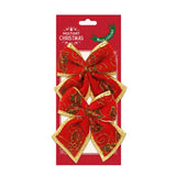 Laço de Natal Brilhoso 12Cm Com 2