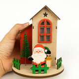 Enfeite De Natal Casinha MDF 15cm Decorada Com Luz