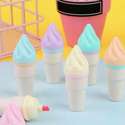 Mini Marca Texto Fofo Divertido Sorvetinho 6 Cores