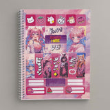 Caderno Universitário Grande Anima Hime 80 Folhas
