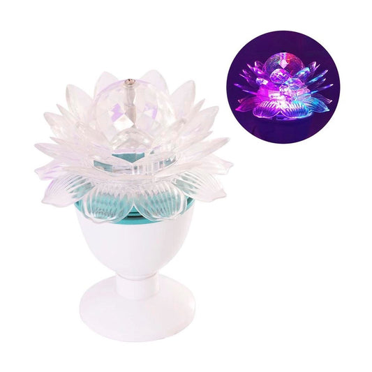 Luminária Decorativa Led Flor de Lótus Giratória