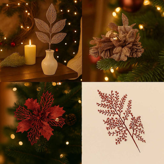 Anúncio Enfeite De Natal Galho Artificial Com Glitter Para Decorações E Ornamentos