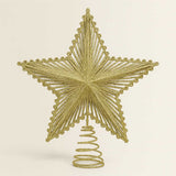 Ponteira De Estrela Vazada Com Glitter 23Cm