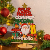 Enfeite De Natal Árvore MDF de Mesa Com Frases Decoração Casa