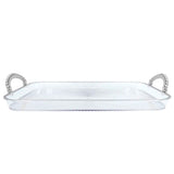 Bandeja Luxo Decorativa Com Alças Sofisticadas Decoração Casa Multiuso