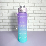 Garrafa De 800ml Degradê Pastel + Adesivos Fofos