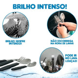 Jogo de Talheres Inox 16 Peças Color Vermelho/Preto Original Line