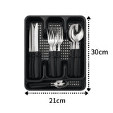 Jogo De Talheres Inox 24 Peças + Suporte Gaveteiro