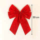 Laço De Natal Decorado Glitter 20Cm