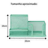 Organizador De Mesa Aramado Com 3 Divisórias Porta Lápis Yins