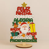 Enfeite De Natal Árvore MDF de Mesa Com Frases Decoração Casa