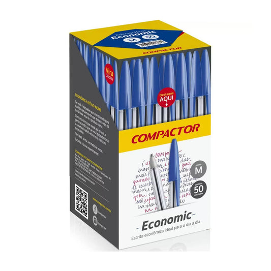 Caneta Economic Com 50 Azul Compactor