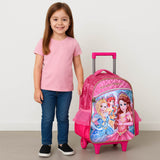Mochila Escolar De Rodinha Princesas Mágicas Clio