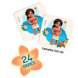 Jogo De Memória Com 24 Pares Stitch ou Moana 2