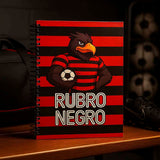 Caderno Grande Capa Dura 10 Matérias Rubro Negro Smart