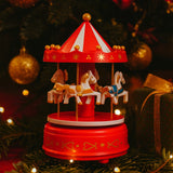Enfeite De Natal Carrossel Musical 17cm Decoração Casa