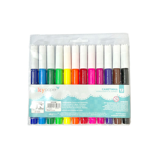 Hidrocor Com 12 Cores Jumbo SkyPaper