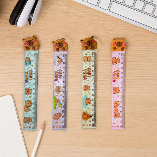 Régua Escolar 15cm Capivara Fofa com Topper 3D