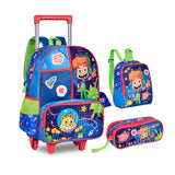Kit Mochila Roda Gato Galactico Original Clio