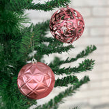 Bola Natal Nº8 Decorada Rosa Com 6