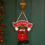 Enfeite De Porta Guirlanda De Natal Decorativa Papai Noel/Boneco De Neve 27cm