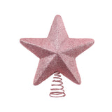 Ponteira De Estrela Com Glitter Rosé 12Cm