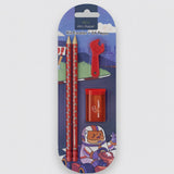 Kit Escolar Infantil Temático Papelaria Com 4 Peças Menina/Menino