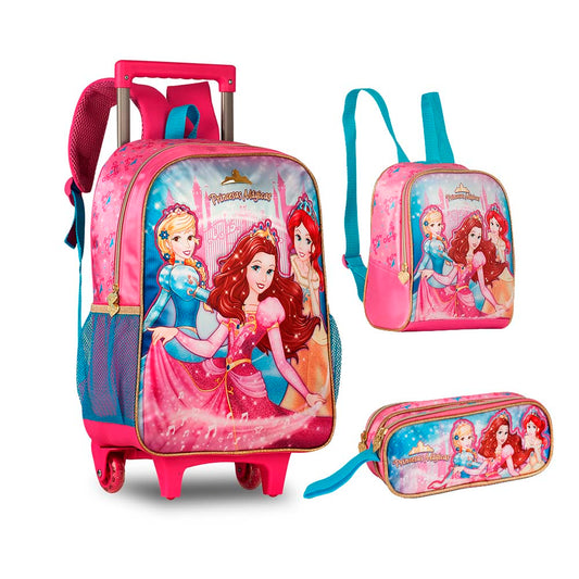 Kit Mochila Escolar Roda Princesas Mágicas Clio