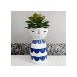 Vaso De Cerâmica Boneca Para Suculentas E Decorações