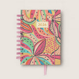 Agenda 2026 Floral/Tropical Pequena Espiral Capa Dura 336 Páginas