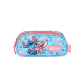 Estojo Triplo Escolar Stitch e Angel Original Disney Luxcel