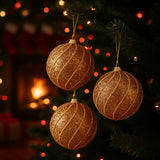 Bola Natal Festão Decorada 8cm