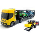 Caminhão de Brinquedo Mini Cegonheiro Com Rampa + 2 Carrinhos