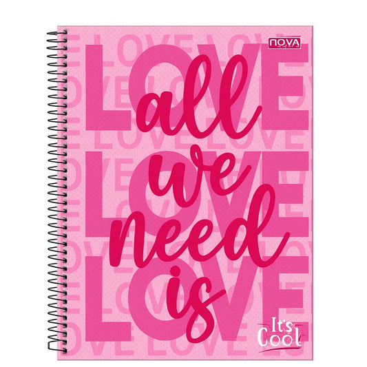 Caderno Grande Universitário Capa Dura 1 Matéria 80 Folhas It's Cool Nova Cadernos