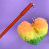 Caneta Pompom Coração Colorido