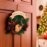 Guirlanda De Natal Cipo Decorada Com Esquilo