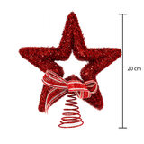 Ponteira Árvore De Natal Decorada Estrela Vazada 20Cm