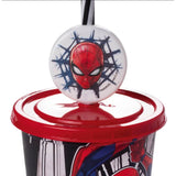 Copo Homem Aranha Com Carinha No Canudo 500ml