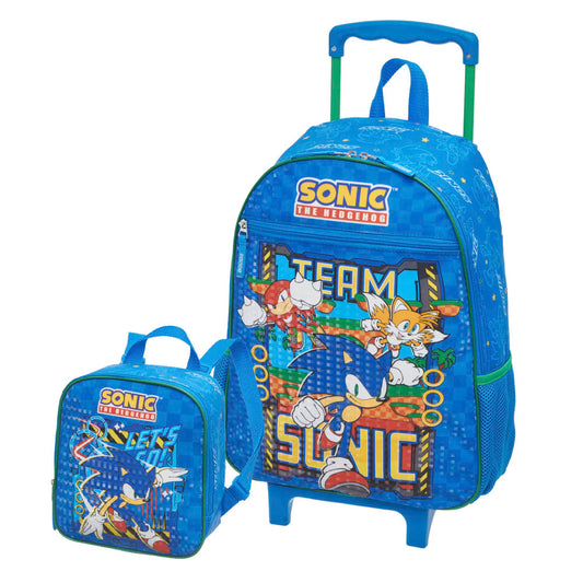 Kit Mochila Roda + Lancheira Sonic Original Pacific