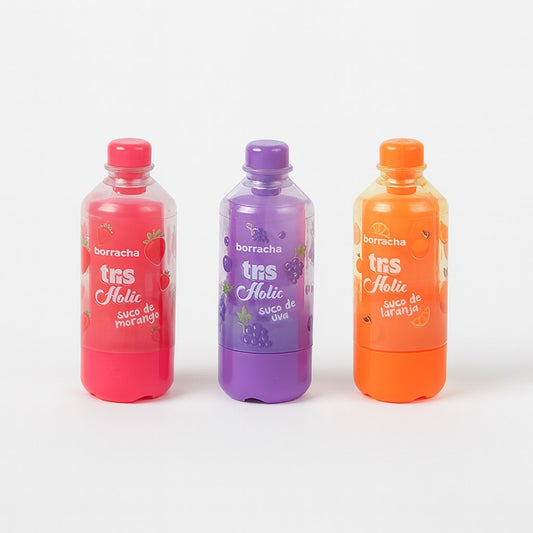 Borracha Holic Suco Morango Uva Laranja Tris