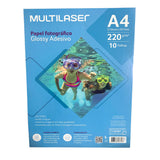 Papel Fotográfico Glossy Adesivo A4 220G Multilaser 10 folhas