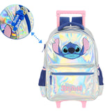 Mochila Escolar De Rodinha Stitch Holográfica Original Luxcel