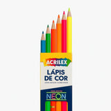 Lápis de Cor Neon Com 6 Cores Acrilex