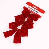 Laço De Natal Vermelho Com Detalhes De Glitter Com 3