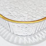 Bandeja Retangular Decorativa Multiuso com Borda Dourada