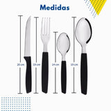 Jogo de Talheres Inox 16 Peças Color Vermelho/Preto Original Line