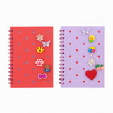 Caderno Pequeno A5 Pautado Silicone Picky Holic Charm 80 Folhas Com 6 Pins Tris