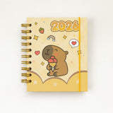 Agenda 2026 Fofa Pequena Espiral Capa Dura 336 Páginas Capivara/Unicórnio/Gato/Cachorro