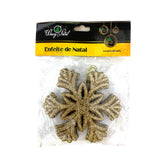 Enfeite Natal Floco Neve Gliter 8Cm Com 3