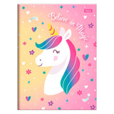Caderno Universitário Brochura Unicórnio 80 folhas Foroni